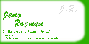 jeno rozman business card